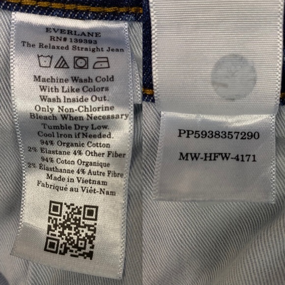 Everlane Uniform Mens Relaxed Straight Fit Jeans Size 28 x 32 Medium Wash - Picture 8 of 13